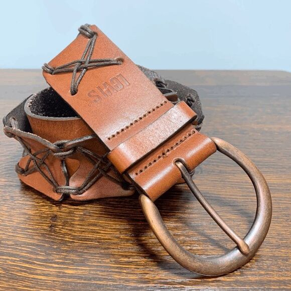 Levi's Women’s Stitched X Link Brown Buckle Belt - Picture 1 of 6